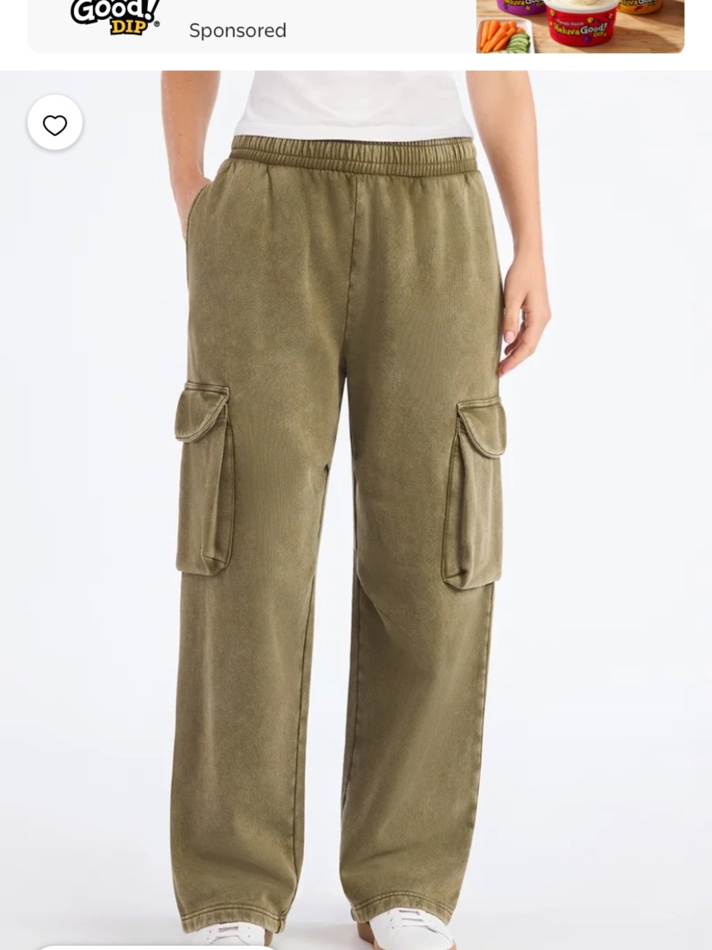 Scoop NYC Olive Wide-Leg Cargo Pants